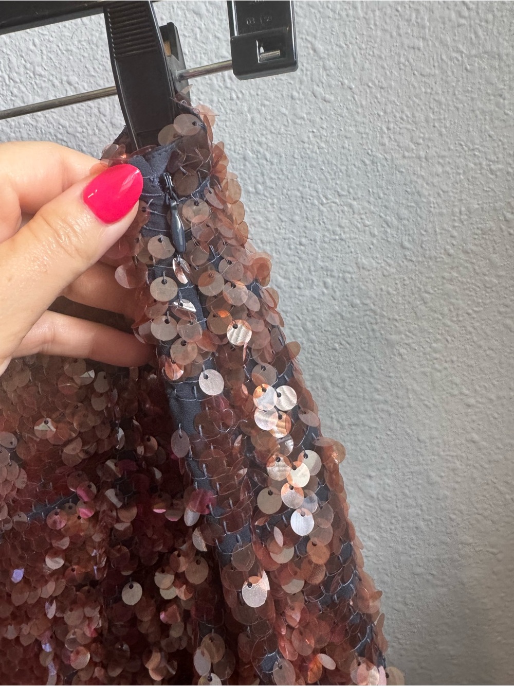NWT Dhruv Kapoor for Anthropologie Bronze Sequin Asymmetrical Skirt - Picture 5 of 7